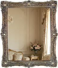 Wall Mirror,Freestanding or Wall Mount,Antique Gold, 10x12 inch picture