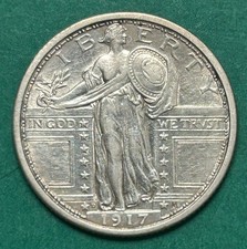 1917-D TYPE 1 STANDING LIBERTY QUARTER FH UNC picture