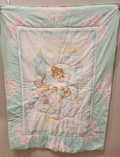 Vtg Riegel Beddy Bear Bunny Lamb Clouds Stars Baby Comforter Blanket Teddy 80s  picture