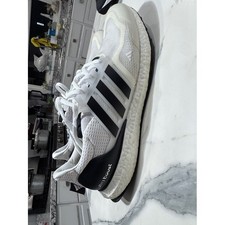 Adidas Ultraboost Running Shoes Mens 10.5 White Black Good Knit Sneakers picture