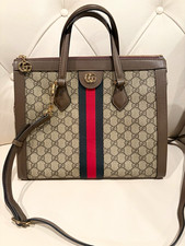 Gucci Ophidia GG Web Stripe Medium Top Handle Satchel Zip w/ Detachable Strap picture