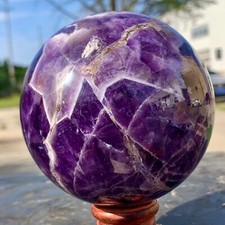 2.42LB Natural beautiful Dream Amethyst Quartz Crystal Sphere Ball Healing picture