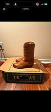 Tecovas Men’s Brown Leather Western Boots Embroidered Pull-On Round Toe 9 D picture
