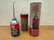 Vintage Full Texaco Home Lubricant Oiler Long Spout With Original Cardboard Box picture