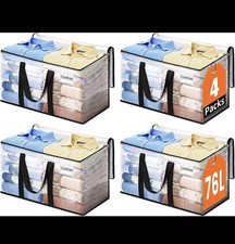 Pack Of 4 Extra Large Moving Bags Heavy Duty Storage Bags Backpack Straps Zipper picture