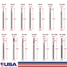 10-100*USA Dental Tungsten Carbide Steel Burs Drills for High Speed Handpiece de picture