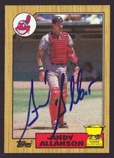 ANDY ALLANSON 1987 Topps #436 AUTOGRAPH Signed INDIANS AUTO Tigers Giants Angels picture