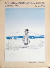 CANNES FILM FESTIVAL 1994 - FELLINI - ORIGINAL SMALL ROLLED FRENCH POSTER picture