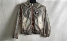 Burberry Kids Gray Hooded Polyurethane Windbreaker Jacket London England Sz 10Y picture