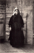 Pont l’Abbé Breton Costume Woman Quimper Postcard c1900 picture