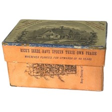 Rare Antique Rice’s Seed Box 1875 Salesman Sample Cambridge Valley Seed Gardens picture