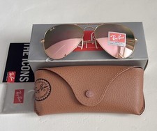 RayBan RB3025 Sunglasses Women Aviator Pilot Pink Flash Mirror Lens 🇺🇸US picture