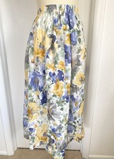 DOSA Designer Watercolor Floral Maxi Skirt Pockets 29.5-38