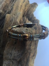 Men's Women's Magnetic Hematite Copper Black Double Bracelet Super Strong picture