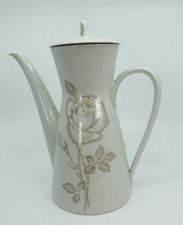 Rosenthal Continental CLASSIC ROSE White Rose Brown Leaves Gold Trim Coffee Pot  picture