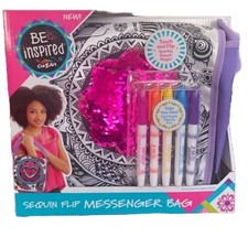 Cra-Z-Art Be Inspired Girls Sequin Flip Messenger Bag (Purple) Crafting NIB picture