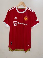 Adidas 2021/22 Manchester United Authentic Home Soccer Jersey Red Men’s S $130 picture