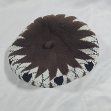 Maeve by Anthropologie Brown And Cream  Knit Beret One Size New With Tags picture