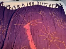 Boho-Inspired Purple/Orange Abstract Pattern Sarong/Scarf 100% Bintang Bali18-19 picture