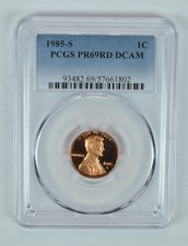 1985-S Lincoln Memorial Cent PR69 RD DCAM PCGS Blue Label picture