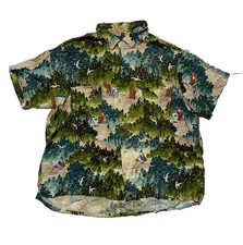 Vintage 1950s Penneys Hawaiian Shirt Mens Size 17 XL Rayon Japan Print picture