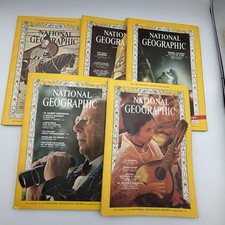 National Geographic 1966 Lot of 5 April June Aug Sept Oct Moon Photos Vintage picture