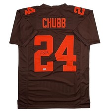 Autographed/Signed Nick Chubb Cleveland Color Rush Jersey Beckett BAS COA picture