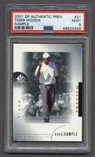 2001 TIGER WOODS ROOKIE PSA 9 MINT SP AUTHENTIC PREV GOLF RAZOR SHARP (#21) RZC picture
