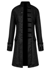 Crubelon Men's Steampunk Vintage Tailcoat Jacket Gothic Small, Black picture