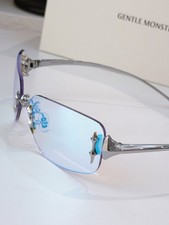 Gentle Monster TTL Sunglasses 64‑14‑145 Rimless Star Decor Blue Lens picture