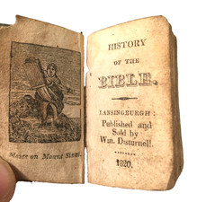 History of the Bible Miniature Book 1820 Lansingburgh NY by William Disturnell picture