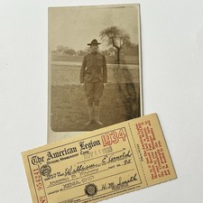 Antique RPPC Real Photograph Postcard Man American Soldier Legion Card ID Arnold picture