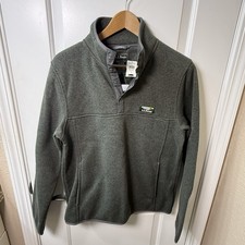 L.L.Bean Mens S Sweater Fleece Gray Snap Pullover Slightly Fitted 29805 NWT picture