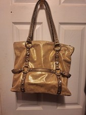 Kathy Van Zeeland Y2k Gold Hobo Style Shoulder Bag picture