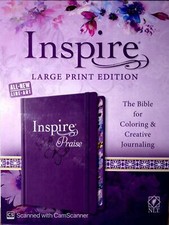 New NLT INSPIRE PRAISE BIBLE Large Print Journaling Coloring Living Translation picture