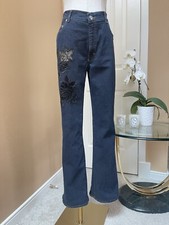 Blumarine Women's Embroidered Rose Jeans IT 44 Made in Italy Designer Denim picture