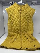 Joules Diamond Puffer Vest Women Size 6 Mustard picture
