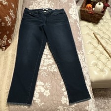 Nine West Gramercy Crop Denim Jeans, Dark Blue Size 10 picture