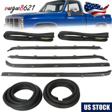 For Chevy GMC Truck Front Door Window Run Sweep Felts Weatherstrip Seal Kit Set picture