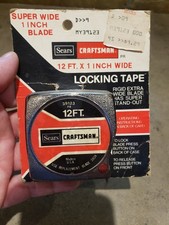 VTG~Sears Craftsman #39123 ~12ft Blade Locking Tape Measure RED Lock Button USA picture