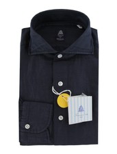 $600 Finamore Napoli Dark Blue Shirt - Slim - (FN102258) picture