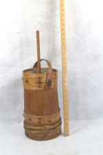 antique butter churn wooden upright 18 in. plunger primitive 18th c original picture