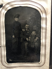 Antique CDV TINTYPE Photo Album w/15 photographs  picture