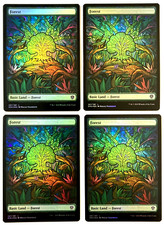MTG 4x Forest *SHOWCASE FOIL* Dominaria United 281/281 NM picture