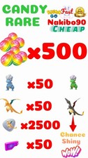 Pokemon🌟Candy Rare 500🌟Bagon🌟Friend finder Medal🌟Fast And Safe🌟Go picture