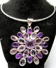 Gorgeous HUGE Genuine Amethyst Pendant Necklace picture