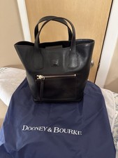Dooney & Bourke Women’s Black Satchel Zip Gold Hardware Red Lining Strap Pockets picture