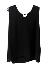 Women's Cato  Black Sleeveless V-neck Sheer Pullover Blouse Sz Lg NWT picture
