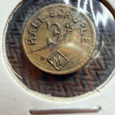 1870s-80s John M Maris Co. Apothecary Weight 1/2 HALF SCRUPLE picture