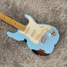 Daphne Blue Road Worn Solid Electric Guitar SSS Pickups Maple Neck guitar picture